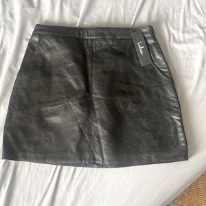 Lulu’s black faux leather skirt